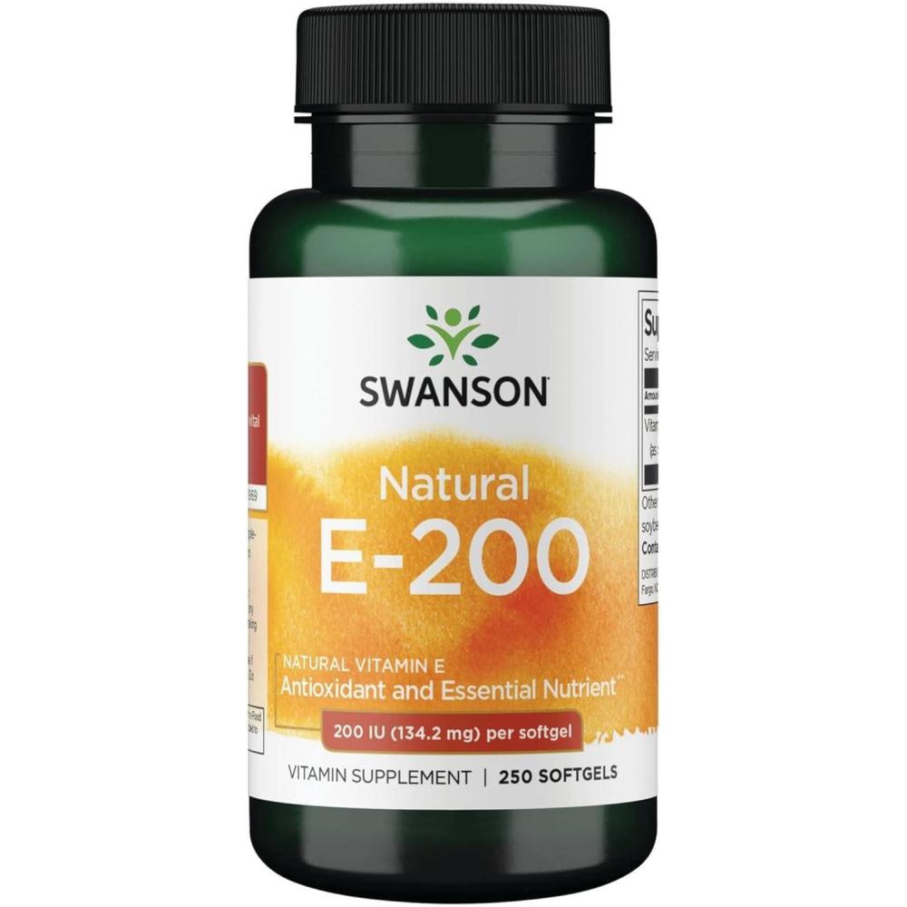 imageSwanson Natural Vitamin E  Natural Supplement Supporting Heart Health ampamp Tissue Protection  Essential Nutrient Promoting Overall Health ampamp Wellness 200 Iu 1342 Milligrams 250 Sgels