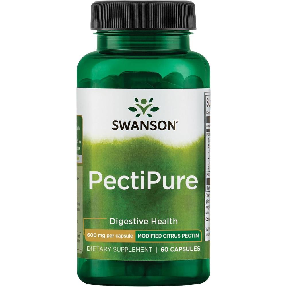 imageSwanson PectiPure Modified Citrus PectinSupports Digestive Health and Cellular HealthDelivers Minimum of 82 Galacturonic AcidNatural Wellness Supplement 60 Capsules 600mg Each 2 Pack60 Count Pack of 1