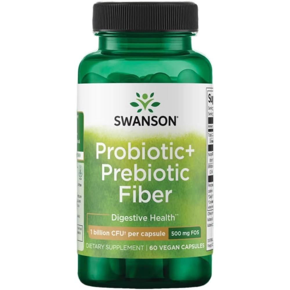 imageSwanson Prebiotic  Probiotic Fiber  Natural Supplement Promoting Digestive System ampamp Immune Health Support  Aids Regularity ampamp GI Tract Health  60 Capsules 500 Million CFU Each60 Count Pack of 1