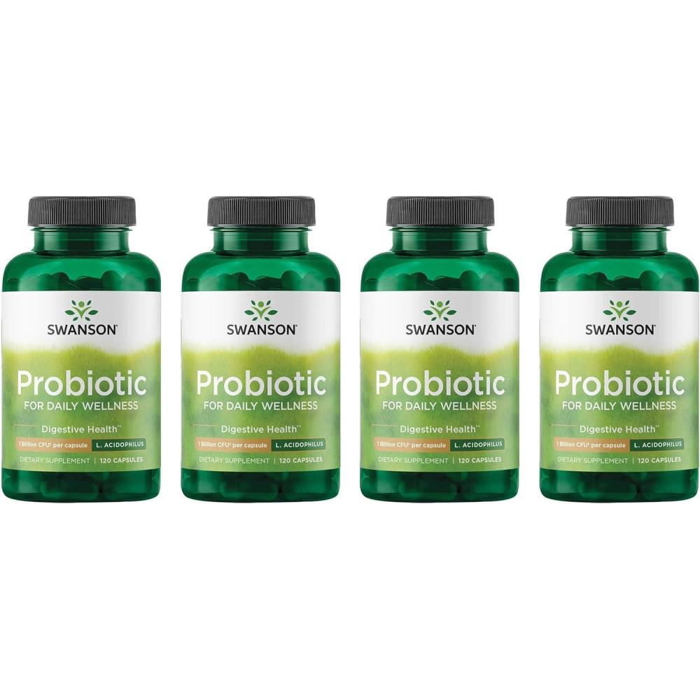 imageSwanson Probiotic  Digestive Health Supplement w 1 Billion CFU per Capsule  Natural Formula Supporting Bowel Regularity ampamp Daily Wellness  120 Capsules480 Count Pack of 1