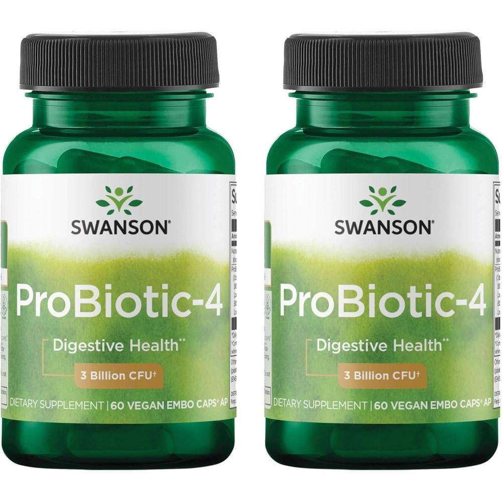 imageSwanson Probiotic4 3 Billion Cfu 60 Veg Caps 2 Pack