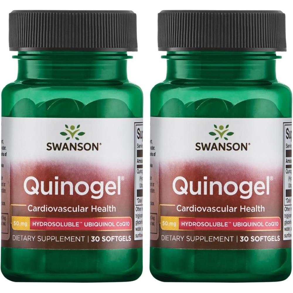 imageSwanson Quinogel Hydrosoluble Ubiquinol Coq10 50 Milligrams 30 Sgels30 Count Pack of 2
