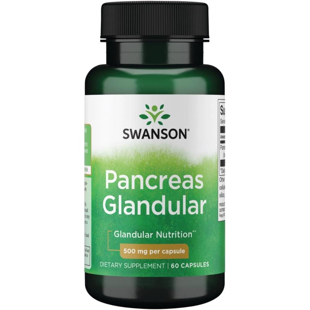 imageSwanson Raw Pancreas Glandular 500 Milligrams 60 Capsules