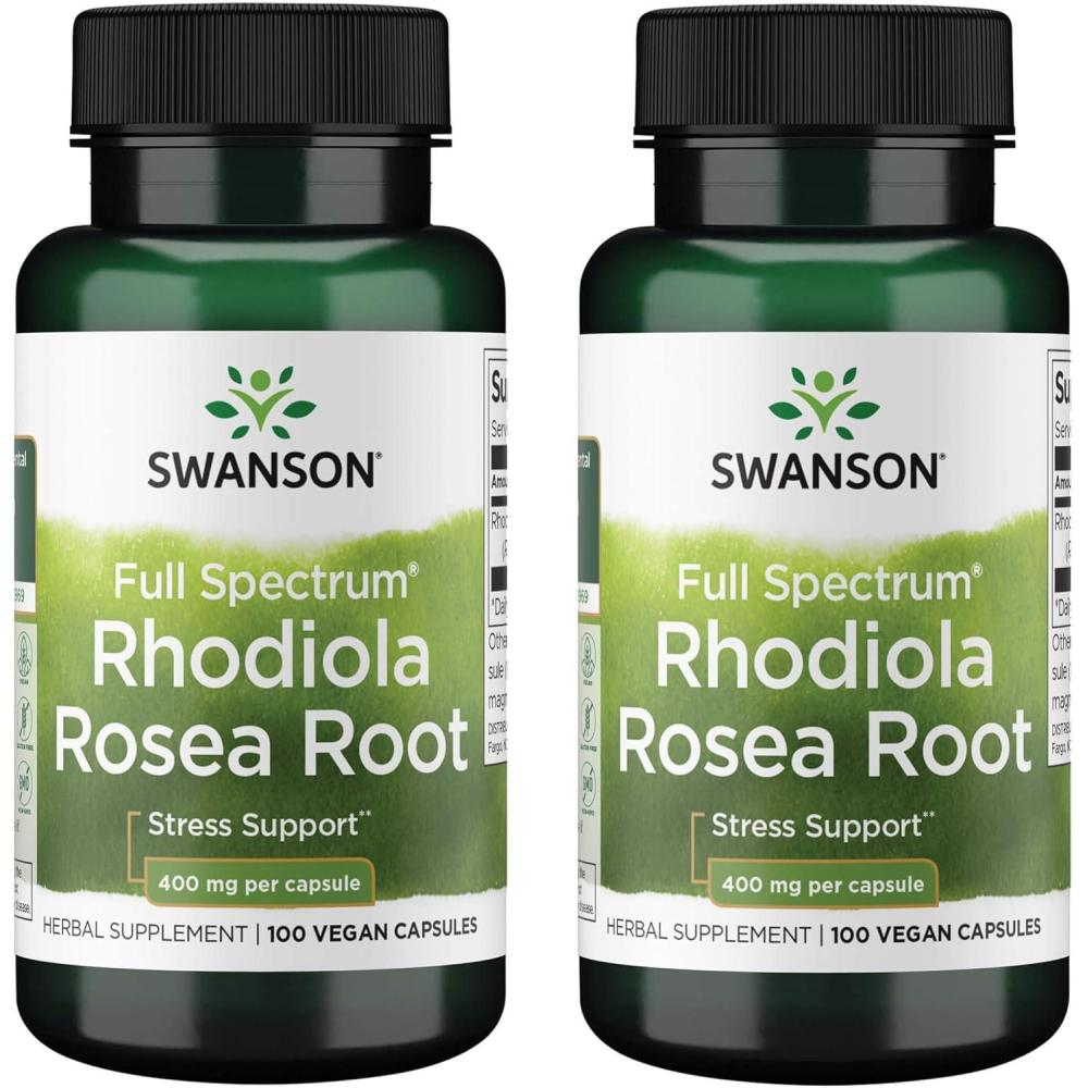 imageSwanson Rhodiola Rosea Root  Adaptogenic Herb Supplement Promoting Mood Balance ampamp Stress Support  Natural Formula for Energy Support  100 Capsules 400mg Each 2 Pack100 Count Pack of 2