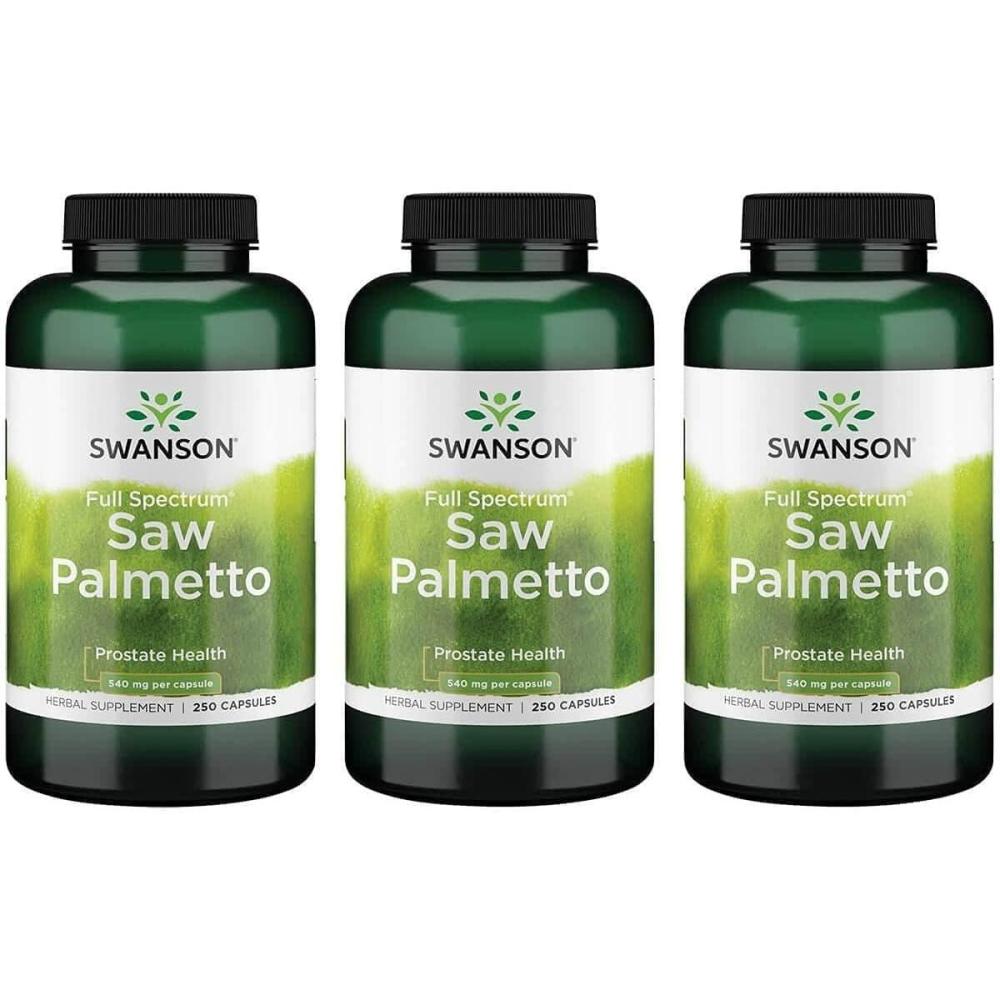 imageSwanson Saw Palmetto  Herbal Supplement Promoting Male Prostate Health Support  Natural Hair Supplement ampamp Urinary Health Support 540 mg 250 Capsules250 Count Pack of 3