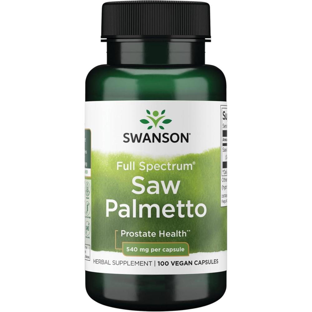 imageSwanson Saw Palmetto Herbal Supplement Promoting Male Prostate Health Support Natural Hair Supplement ampamp Urinary Health Support 540 mg 250 Capsules100 Count Pack of 1