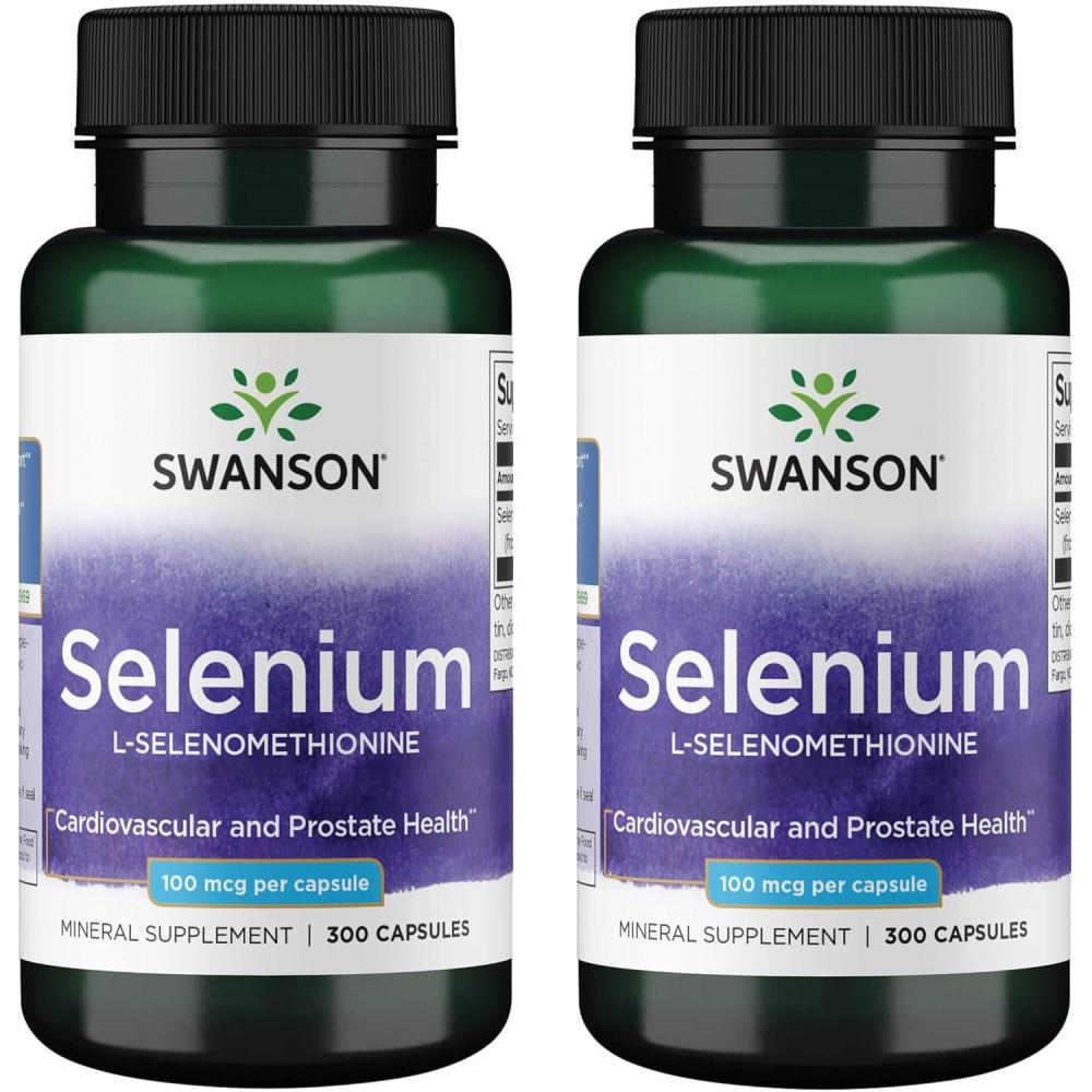 imageSwanson Selenium LSelenomethionine  Herbal Supplement Promoting Heart Health ampamp Prostate Health  May Support Immune System ampamp Thyroid Health  300 Capsules 100mcg Each 2 Pack
