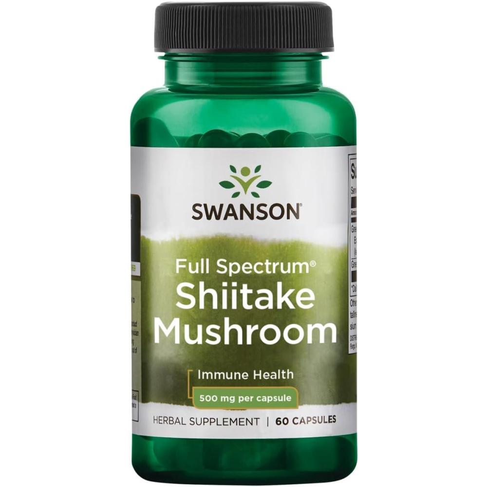 imageSwanson Shiitake Mushroom 500 Milligrams 60 Capsules