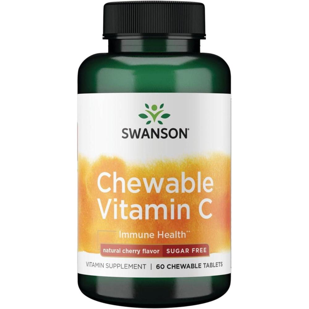 imageSwanson SugarFree Chewable Vitamin C Cherry 60 Chwbls
