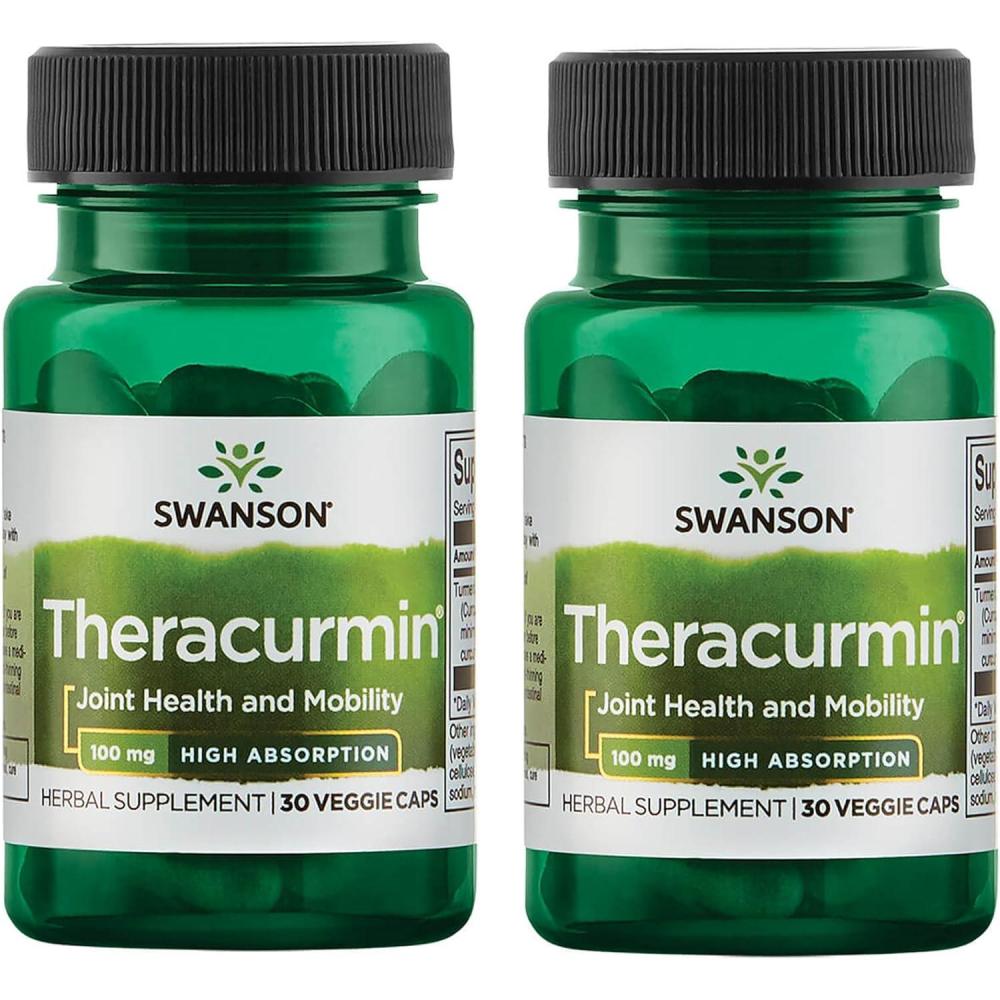 imageSwanson Theracurmin  Herbal Supplement Supporting Joint Health ampamp Mobility  Formulated for High Absorption  30 Capsules 100mg Each30 Count Pack of 2