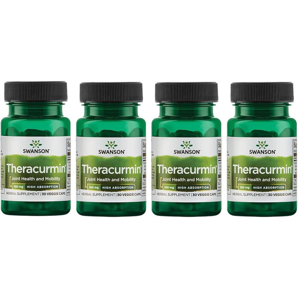 imageSwanson Theracurmin  Herbal Supplement Supporting Joint Health ampamp Mobility  Formulated for High Absorption  30 Capsules 100mg Each30 Count Pack of 4