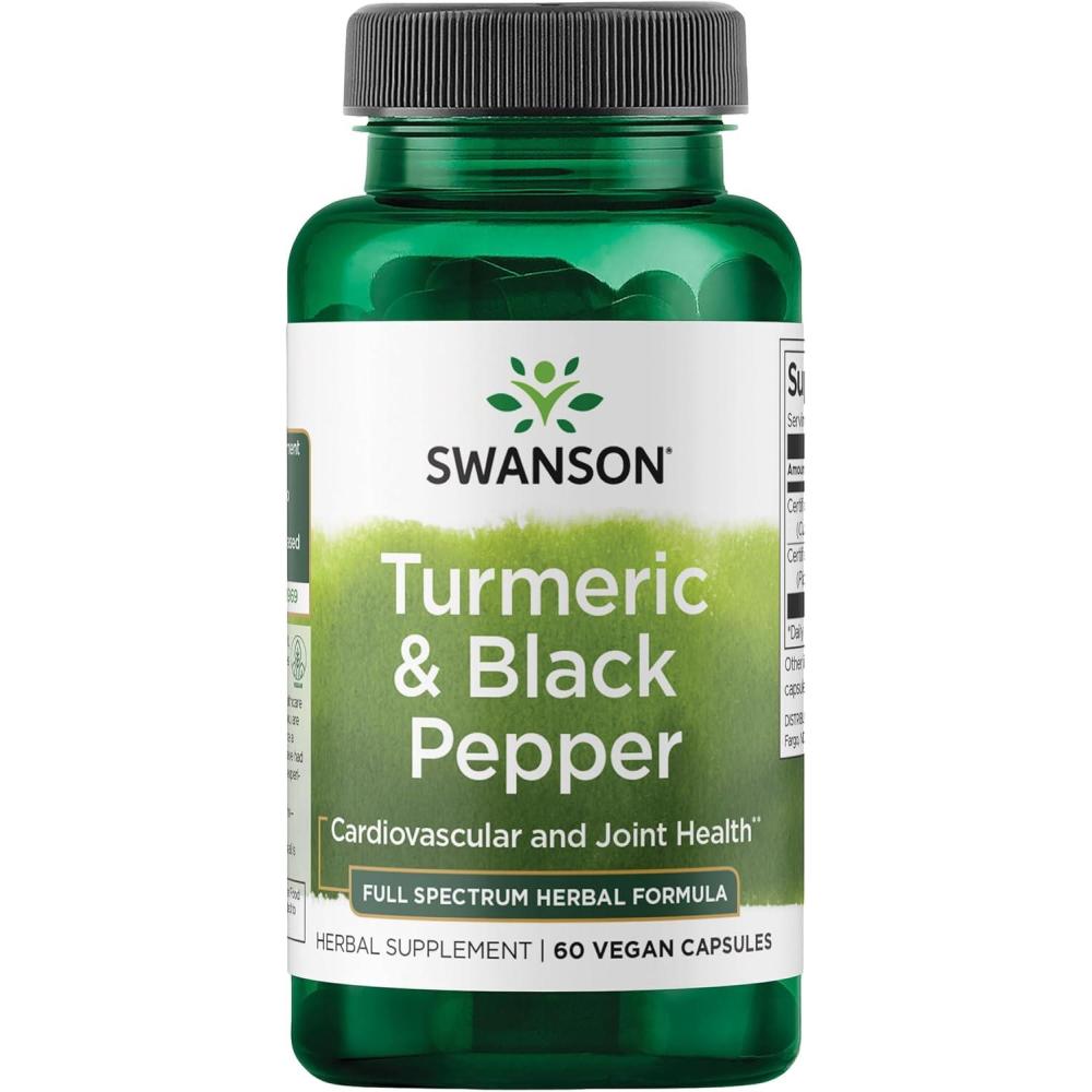 imageSwanson Turmeric ampamp Black Pepper  Organic Joint Health Heart Health Digestion ampamp Liver Support Supplement  Natural Formula for Enhanced Bioavailability ampamp Absorption  60 Veggie Capsules60 Count Pack of 1