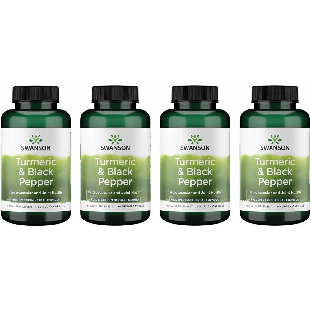 imageSwanson Turmeric ampamp Black Pepper  Organic Joint Health Heart Health Digestion ampamp Liver Support Supplement  Natural Formula for Enhanced Bioavailability ampamp Absorption  60 Veggie Capsules90 Count Pack of 4