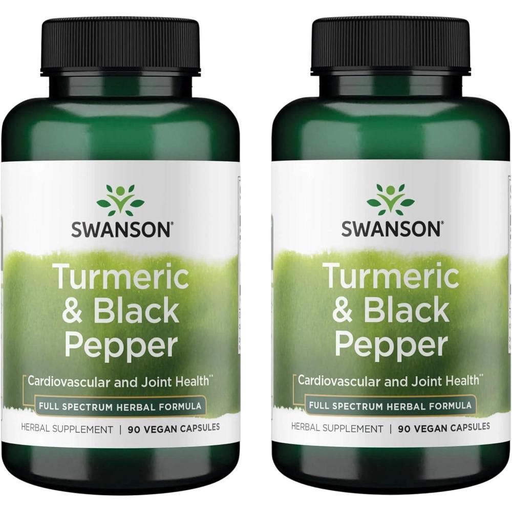 imageSwanson Turmeric ampamp Black Pepper  Organic Joint Health Heart Health Digestion ampamp Liver Support Supplement  Natural Formula for Enhanced Bioavailability ampamp Absorption  60 Veggie Capsules90 Count Pack of 2