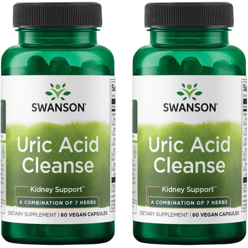 imageSwanson Uric Acid Cleanse  Natural Supplement Promoting Kidney Support  Features a Powerful Combination of 7 Herbs  60 Veggie Capsules60 Count Pack of 2