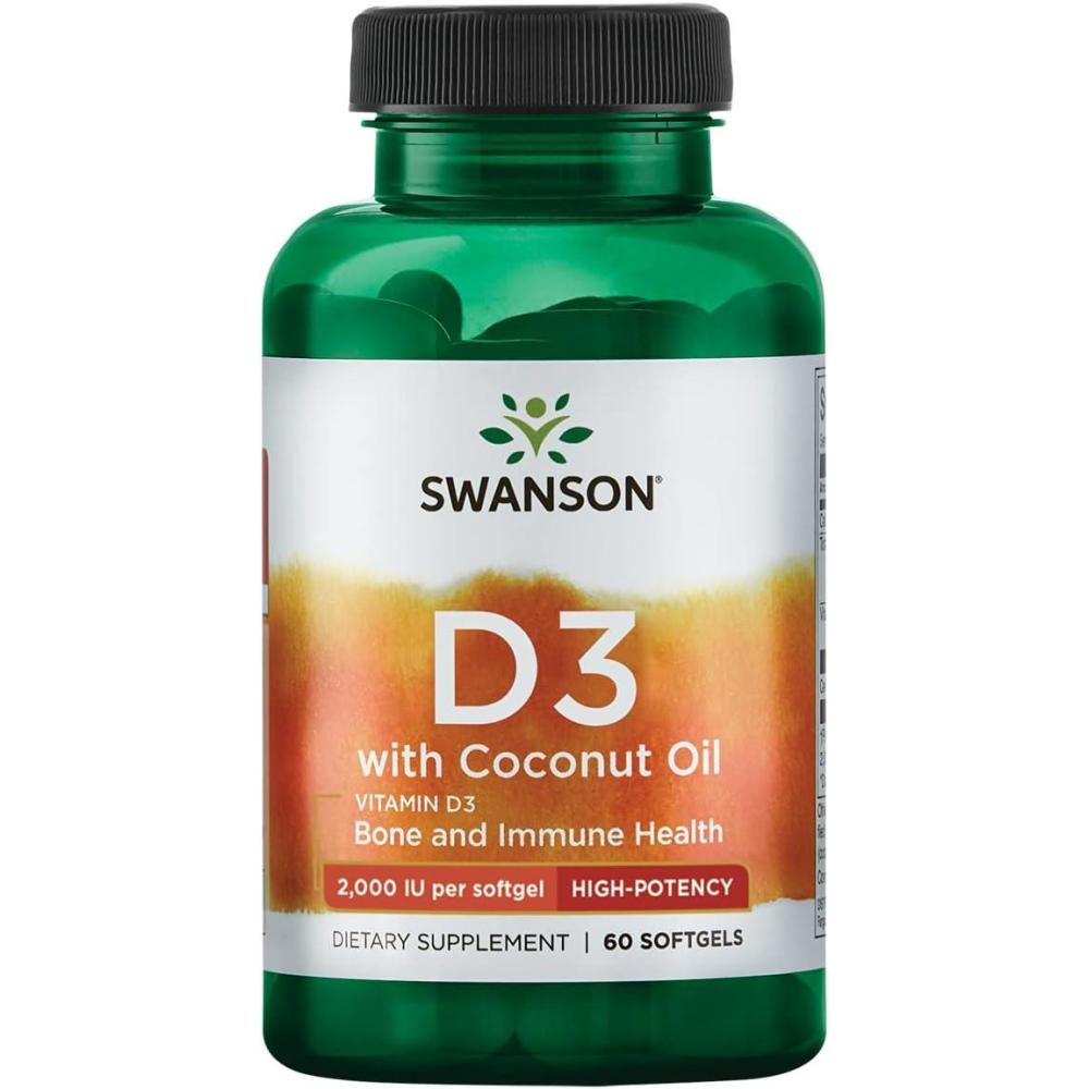 imageSwanson Vitamin D3 with Coconut Oil 60 Sgels