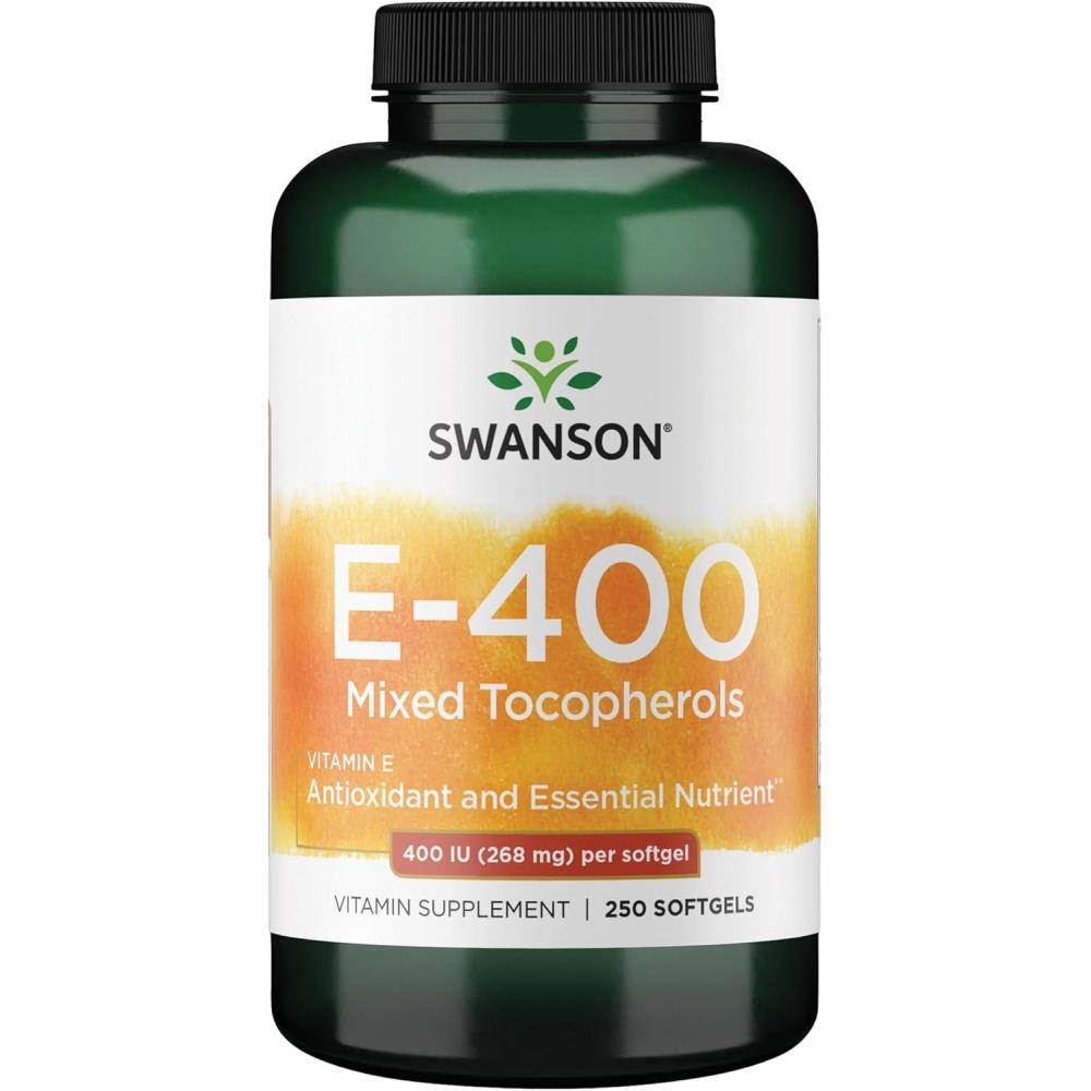 imageSwanson Vitamin E Mixed Tocopherols 400 Iu 268 Milligrams 250 Sgels