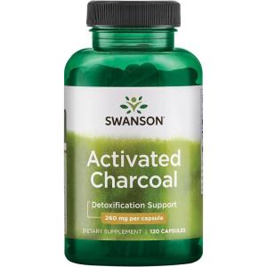 Swanson Activated Charcoal – Natural Supplement Supporting Healthy Absorption – Helps w/Bloating & Maintaining Bowel Regularity – (120 Capsules, 520mg per Serving)(120 Count (Pack of 1))