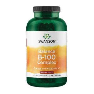 Swanson B-100 B-Complex Vitamins Energy Cardio Stress Metabolism Support 300 Capsules