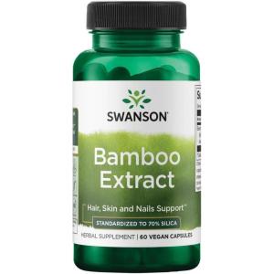 Swanson Bamboo Extract for Hair and Nails Silica Supplement Supports Collagen 300 mg 60 Veggie Capsules(60 Count (Pack of 1))