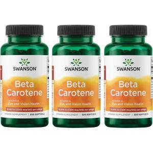 Swanson Beta-Carotene (Vitamin A) 25000 Iu (7500 mcg) 100 Sgels(300 Count (Pack of 3))