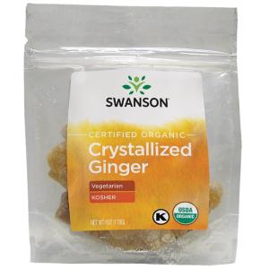 Swanson Certified Organic Crystallized Ginger w/Raw Canesugar 6 Ounce (170 g) Pkg