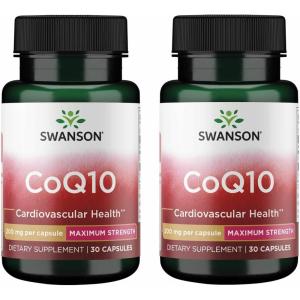 Swanson CoQ10 Cardiovascular Brain Energy and Heart Health Antioxidant Support Supplement 200 mg 90 Capsules(30 Count (Pack of 2))