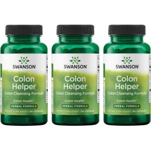 Swanson Colon Helper – Promotes Digestive Health Using Vervain, Goldenseal Root, Slippery Elm Bark & More – Herbal Supplement Aiding Healthy Eliminations – (60 Capsules) (2 Pack)(60 Count (Pack of 3))
