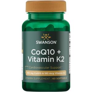 Swanson Coq10 + Vitamin K2 60 Sgels