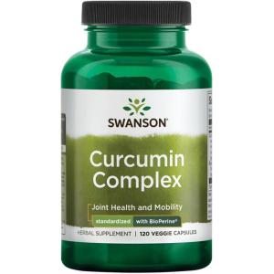Swanson Curcumin Complex – Herbal Supplement Supporting Joint Health, Mobility & Physical Function – Standardized with BioPerine for Maximum Absorption – (120 Veggie Capsules)(120 Count (Pack of 1))