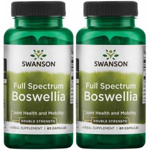 Swanson Double Strength Boswellia – Ayurvedic Herb for Joint Flexibility & Mobility Support – Boswellia Serrata Resin – (60 Capsules, 800mg Each)(60 Count (Pack of 2))