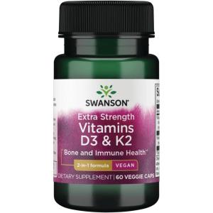 Swanson Extra Strength D3 & K2-5,000 Iu & 100 mcg 60 Veg Caps