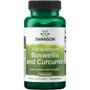 Swanson Full Spectrum Boswellia and Curcumin 60 Capsules(Packing May Vary)