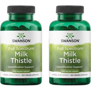 Swanson Full Spectrum Milk Thistle 500 Milligrams 30 Capsules(100 Count (Pack of 2))
