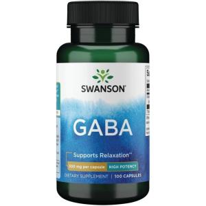 Swanson GABA – Amino Acid Supplement Promoting Calm & Relaxation to Support Restful Sleep – High Potency Formula to Support Healthy Stress Levels – (100 Capsules, 500mg Each)(100 Count (Pack of 1))