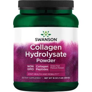 Swanson High Plains Collagen Hydrolysate Powder – Collagen Peptides Powder Supporting Hair, Skin, Nails, and Joint Health – Bioavailable Proteins Promoting Bone, Tissue, and Cartilage Support – (1 lb)(1 Pound (Pack of 1))