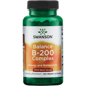 Swanson High Potency Balance Vitamin B-200 100 Veg Capsules