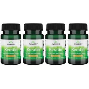 Swanson Keratin (from Tibetan Wool) – Natural Supplement Promoting Healthy Joints, Hair, Skin & Nails – Helps Nourish Healthy Connective Tissues – (60 Capsules, 50mg Each)(60 Count (Pack of 4))