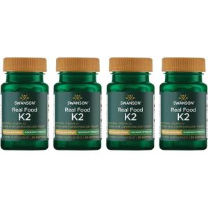 Swanson Maximum Strength Vitamin K2 (Menaquinone-7)-Vitamin Supplement Supporting Cardiovascular and Bone Health-Made from Japanese Natto to Help Regulate Calcium (30 Softgels, 200mcg Each)(30 Count (Pack of 4))