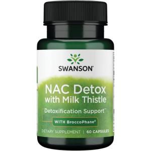 Swanson Nac Detox with Milk Thistle – with Broccophane 60 Caps