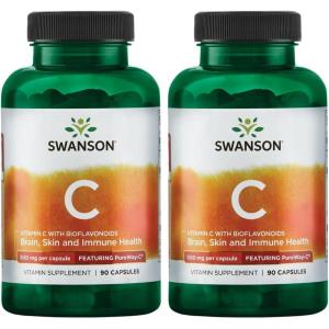 Swanson Pureway-Vitamin C 500 Milligrams with Bioflavonoids 500 Milligrams 90 Capsules(90 Count (Pack of 2))