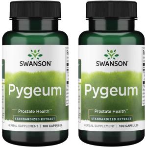 Swanson Pygeum – Herbal Supplement Promoting Male Prostate Health, Bladder, and Urinary Tract Health Support – Mens Health Supplement – (100 Capsules, 125mg Each)(100 Count (Pack of 2))