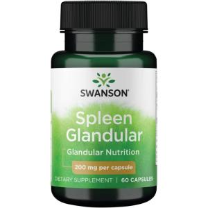 Swanson Raw Spleen Glandular 200 Milligrams 60 Capsules