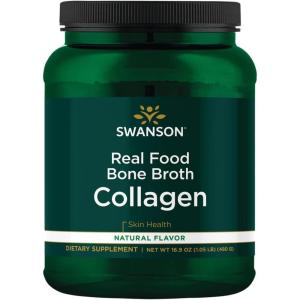 Swanson Real Food Bone Broth Collagen – Natural Flavor 16.9 oz Pwdr