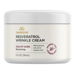 Swanson Resveratrol Wrinkle Cream with Hyaluronic Acid – 2 fl Ounce (59 ml) – Healthy-Aging Cream for Smooth, Youthful-Looking Skin