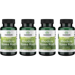 Swanson Rhodiola Rosea Root – Adaptogenic Herb Supplement Promoting Mood Balance & Stress Support – Natural Formula for Energy Support – (100 Capsules, 400mg Each) (2 Pack)(100 Count (Pack of 4))