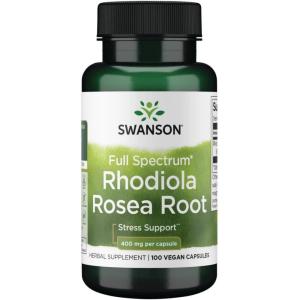 Swanson Rhodiola Rosea Root – Adaptogenic Herb Supplement Promoting Mood Balance & Stress Support – Natural Formula for Energy Support – (100 Capsules, 400mg Each) (2 Pack)(100 Count (Pack of 1))
