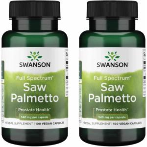 Swanson Saw Palmetto – Herbal Supplement Promoting Male Prostate Health Support – Natural Hair Supplement & Urinary Health Support (540 mg 250 Capsules)(100 Count (Pack of 2))