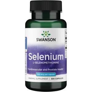 Swanson Selenium (L-Selenomethionine) – Herbal Supplement Promoting Heart Health & Prostate Health – May Support Immune System & Thyroid Health – (300 Capsules, 100mcg Each)(300 Count (Pack of 1))