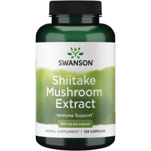 Swanson Shiitake Mushroom Extract (4:1) 500 Milligrams 120 Capsules